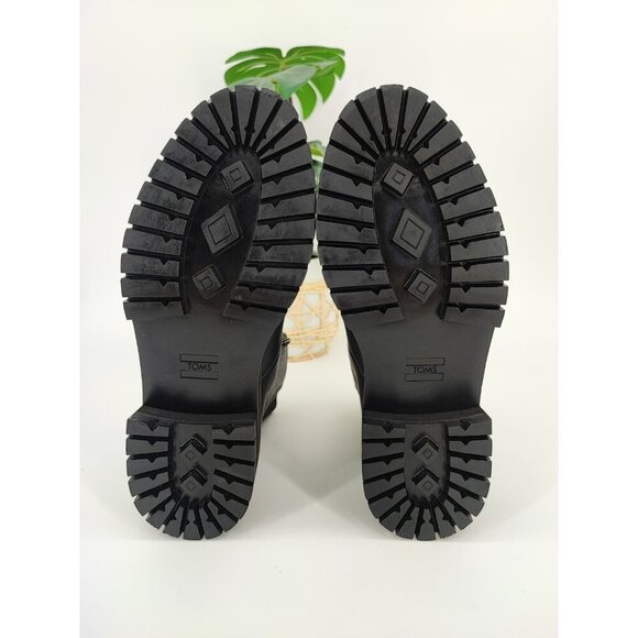 TOMS Women's Frankie Black Lace-up Lug Sole Combat Booties Size 5.5 US - Picture 7 of 8